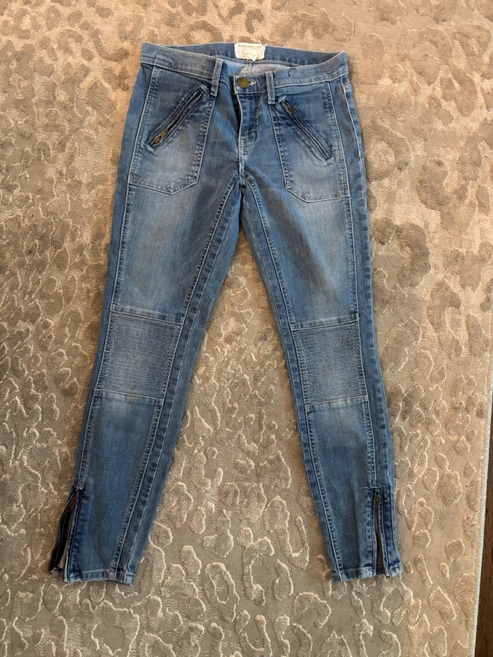 Current/Elliott Light Blue Skinny Moto Jeans size 27